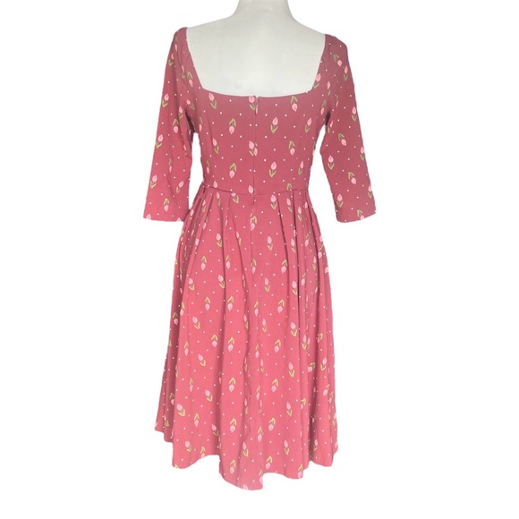 Unique Vintage Pink Floral Tulip Dress - Picture 5 of 10